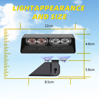 S24B-2 LED-Stroboskop-Warnleuchte für die Windschutzscheibe, Notfall-Blitzlampe für Auto, LED-Gesten-Stimmungslicht