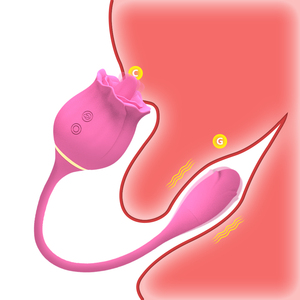Dropshipping Jouet sexuel pour adultes <span class=keywords><strong>Rose</strong></span> Toy pour femmes Vente en gros de la <span class=keywords><strong>rose</strong></span> avec tige Stimulateur du clitoris Langue 2 en 1 Vibrateur <span class=keywords><strong>rose</strong></span> - Product Image 2