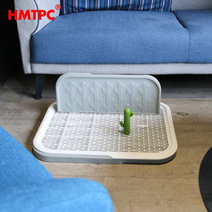 HMTPC Pet Toilet For Dogs 63x49x24cm <b>Waterproof</b> PP Training Aid With Grid Design And Back Panel - Product Image 2