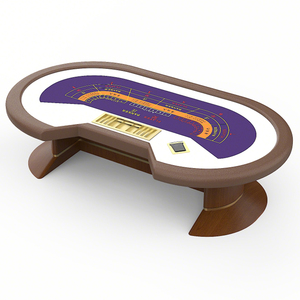 カスタム高級オーバル型アンティーク木製バカラカジノ賭博ポーカーテーブル - Product Image 5
