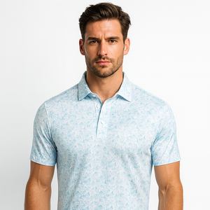 Logotipo personalizado Sublimación Rendimiento Deportes al aire libre Absorbe la humedad 88% Poliéster 12% Spandex Ropa de golf para hombre Polo de golf - Product Image 1