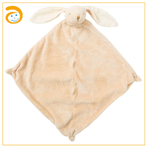 Manta de Seguridad de Felpa Suave con Conejito para Bebés Recién Nacidos - Juguete Reconfortante de Conejo Gris con Esquinas Anudadas - Product Image 5