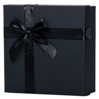 Offre Spéciale emballage de parfum de luxe personnalisé boîte de papier cadeau noir affaires Kraft matériel avec nœud ruban emballage de cadeau d'affaires