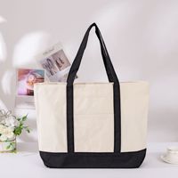 Sacs fourre-tout en toile imprimés avec logo personnalisé, style minimaliste moderne, patchwork, pour le shopping transfrontalier, offre exclusive
