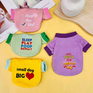 Sudadera con capucha para perros, ropa de otoño e invierno con estampado de letras, de poliéster, para perros pequeños, rosa, morado, amarillo, verde, azul - Product Image 3