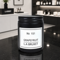Vente en gros de pots en verre noir mat personnalisables de 2 oz, 4 oz, 8 oz avec couvercle noir pour cosmétiques