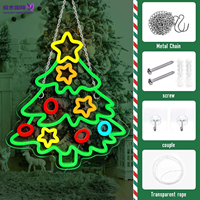 Letrero Luminoso LED Personalizado para Árbol de Navidad, Luz de Neón Acrílica, Decoración de Pared Interior y Exterior para Fiestas Navideñas y Árbol de Navidad