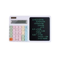 Tablette d'écriture solaire à 12 chiffres avec calculatrice, écran LCD, portable, alimentée par batterie, calendrier pour le bureau et les affaires