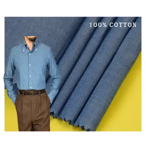 100 tela de chambray de algodón Camisa de hombre Ropa de trabajo uniforme Precio de tela