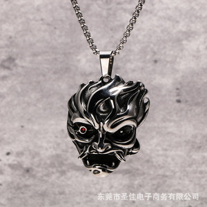 Collar con Colgante de Acero Inoxidable con Diseño de Colmillo de Diablo Retro SP1076, Joyería de Moda con Expresión de Dibujos Animados - Product Image 3