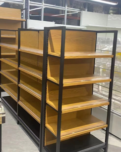 Scaffali Espositivi ZD a Doppio Lato <span class=keywords><strong>in</strong></span> Metallo e <span class=keywords><strong>Legno</strong></span> per Supermercati, Scaffalature Autoportanti con 50 Ripiani - Product Image 2