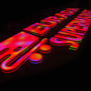 Hiệu ứng Ngọn lửa ngoài trời năng động dẫn ánh sáng dấu hiệu hiệu Ánh Kim hiệu ứng RGB thay đổi màu sắc 3D logo chữ Acrylic ấm trắng sinh nhật - Product Image 2