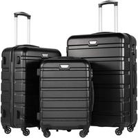 Haut de gamme ABS noir valises de voyage concepteur de luxe sacs de voyage à roulettes valise 3 PC ensembles de bagages avec serrure Tsa