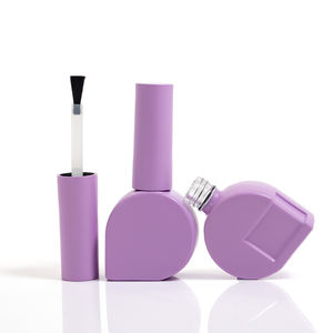 Logotipo personalizado al por mayor <span class=keywords><strong>10</strong></span> ml púrpura diseño ovalado UV esmalte de uñas en gel botella de vidrio con tapa y cepillo UV - Product Image 1