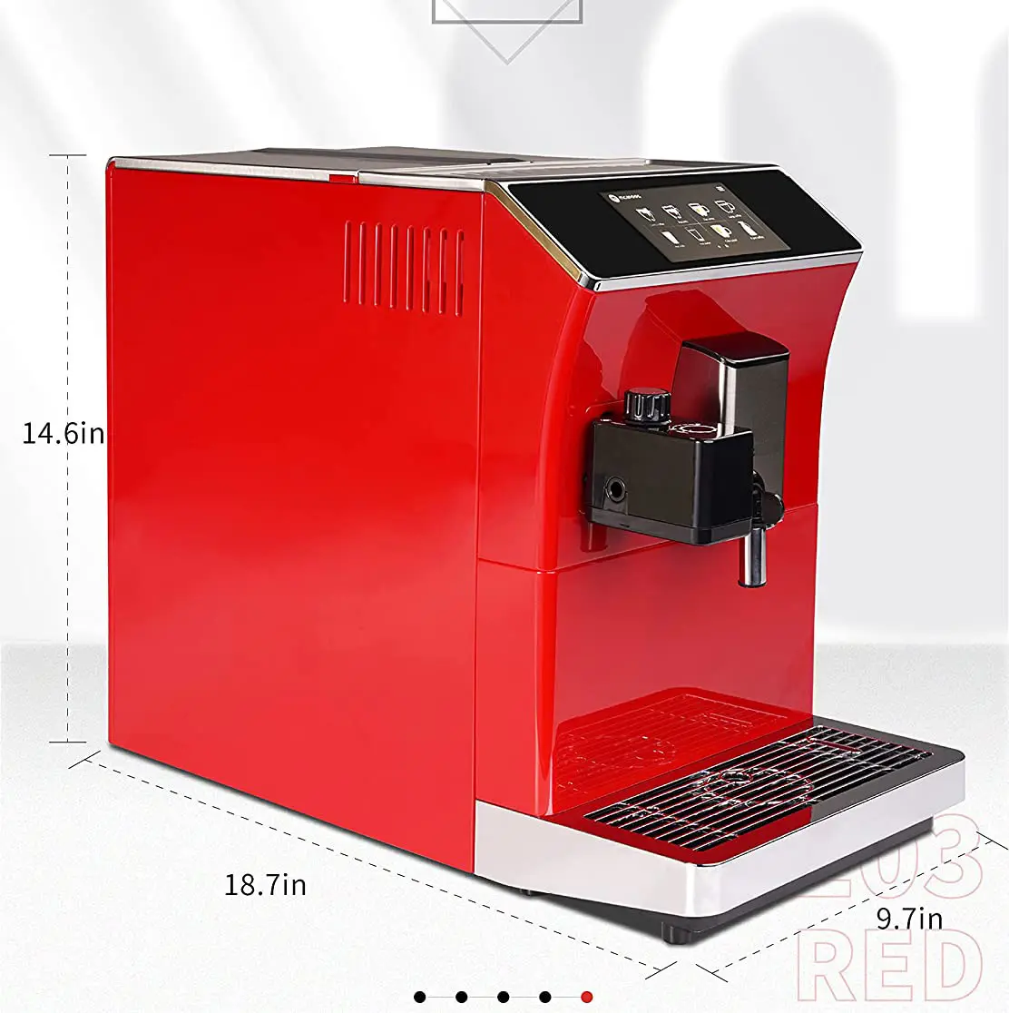 20 바 ulka 펌프 상업 자동 콩 컵 에스프레소 커피 메이커 기계 분쇄기 기계 터치 스크린