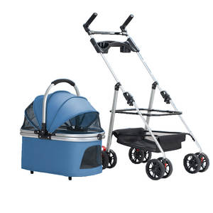 कई कार्यों को अलग करने योग्य पालतू स्टलर फोल्डेबल दोहरी व्हील शॉक अवशोषण पालतू वैगन - Product Image 4