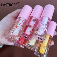 Huile à Lèvres Repulpante Végétalienne Goût Fruits Naturels, Gloss Hydratant Marque Privée Fraise Rose Clair Pastèque