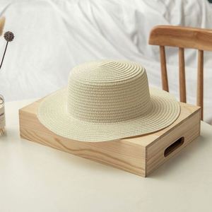 Factory Wholesale Men and Women Flat Top Straw Hat Handmade <b>Sunscreen</b> Sun Beach Hat - Product Image 4