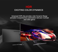 Moniteur de jeu incurvé LED 49 pouces avec base fixe, écran super large OLED 4K professionnel OEM 144Hz