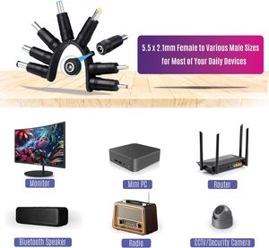 Dajiang Tùy Chỉnh DC Adapter Mini PC Cho Bluetooth Loa Cho 5.5X2.1Mm Nữ 6.5X3.0Mm Nam 5.5X2.5Mm Nữ 3.5x1.35Mm - Product Image 3