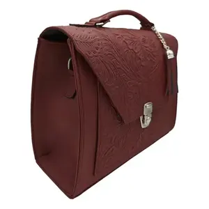 Sac fourre-tout Fana en cuir de vachette fait main, motif animalier, poignée unique en forme de croix, élégant sac à main de soirée pour femme - Product Image 3