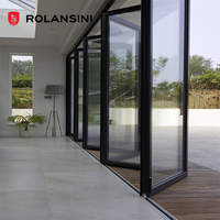 Porte pliante à rupture de pont thermique Rolansini Hurricane, en verre trempé, pour extérieur