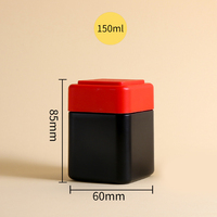 Pots de bouteilles de stockage carrés HDPE 150ML pour capsules en caoutchouc Conteneurs en plastique Pots de capsules