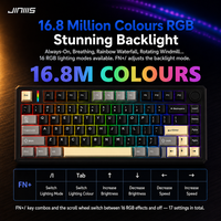 Keyboard Mekanik Jinms F75 Tri Mode 75% Gasket Hot Swappable Knob RGB Backlit Nirkabel 2.4GHz Berkabel Kustom Gaming