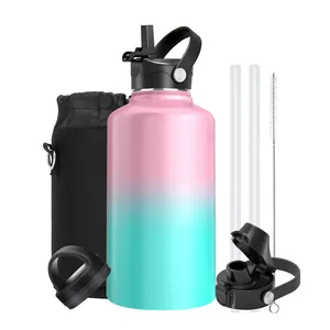 honogo 32 oz Powder Coated Double Wall Vacuum Insulated Sports Water  Bottle, 18/8 Stainless Steel Wide Mouth Thermos Flask with Straw Lid &  Spout Lid