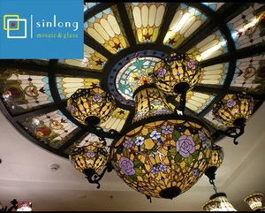 Cúpula de techo de cristal de color azul - Product Image 1