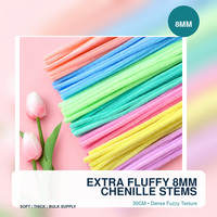 Batang Chenille Ekstra Lembut 8mm 30cm, Kawat Chenille Berbulu, DIY Pembuatan Bunga, Kerajinan Tangan, Grosir, Pasokan Pabrik