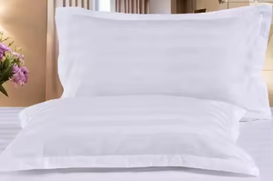 100% sọc trắng bộ đồ giường vải 5mm 1cm 2cm 3cm Sọc Satin tẩy trắng vải cho khách sạn - Product Image 5