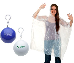 Personalized Keychain Ball <b>Poncho</b> Disposable Raincoat <b>Poncho</b> Ball with logo Printing - Product Image 2