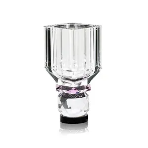 Grosir Vas Bunga Kaca Berwarna Kristal Mewah Tinggi untuk Dekorasi Atas Meja