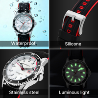 Reloj de Lujo Clásico para Hombre de Acero Inoxidable con Esfera de Agujas, Correa de Silicona, Diseño Simple, Movimiento de Cuarzo, Visualización de Fecha