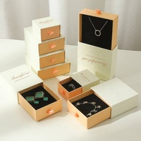 Boîte à bijoux pour collier et boucles d'oreilles, coffret cadeau, boîte à bagues, petite boîte rigide en carton, finition mate, sécurité, gaufrage gratuit