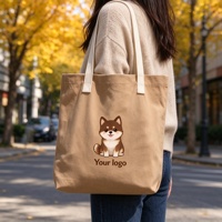 Sac fourre-tout en toile avec logo personnalisé, sac de shopping réutilisable, imprimé floral, sac cadeau pour la promotion en détail
