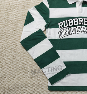 Camicie a righe con ricamo personalizzato con Logo in cotone di alta qualità a righe bloccate a manica lunga maglietta da Rugby a <span class=keywords><strong>maglia</strong></span> da uomo Polo - Product Image 3