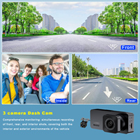 Nouvelle caméra de tableau de bord à trois lentilles avant et arrière à l'intérieur de la caméra de tableau de bord 1080P 3 canaux dvr voiture 1080p dashcam caméra de tableau de bord 3 canaux