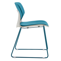 Chaise longue empilable de style européen avec assise et dossier en PP, chaise de réception de bureau, mobilier de fourniture