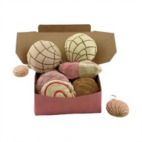 Porte-clés personnalisé en peluche Levin, porte-monnaie, OEM ODM, design pain et biscuits, peluches douces, jouet en peluche, cadeau