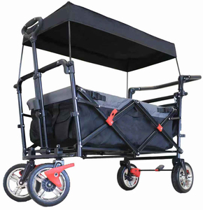 Vườn Xe Đẩy Gấp Wagon Đẩy Giỏ Hàng Với Phanh Ráp Tiện Ích Mạnh Mẽ Bãi Biển Di Động Có Thể Gập Lại Xe Đẩy Giỏ Hàng - Product Image 2