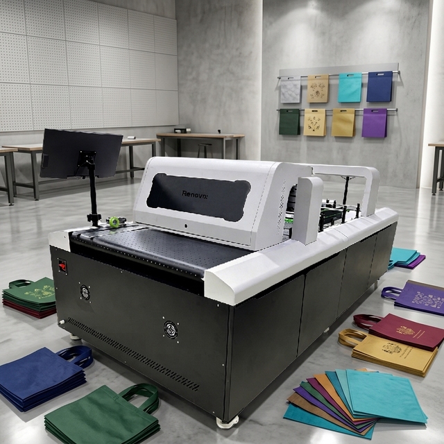 Renovix Inkjet Printer Auto Feeder Non Woven Bag Printing Machine Digital Custom Kraft Paper Bag Single Pass Pouch Printer