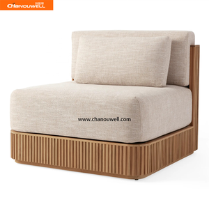 <span class=keywords><strong>Canapé</strong></span> Simple de Luxe <span class=keywords><strong>en</strong></span> <span class=keywords><strong>Teck</strong></span> Haut de Gamme Style Nordique avec Rayures Intemporelles pour Espaces Extérieurs - Product Image 2
