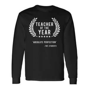 Camiseta de manga larga Teacher Of The Year, regalo de agradecimiento para profesores - Product Image 1
