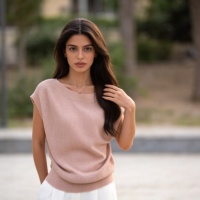 Soldes : Pull tricoté rétro à manches courtes, taille unique, design amincissant haut de gamme, manches courtes, élégant et léger, idéal pour l'été.
