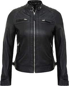 Chaqueta de Motociclista Casual de Cuero Genuino para Hombre, a la Moda, Impermeable, Transpirable, con Cierre, Cuello Alto y Logotipo Frontal - Product Image 3