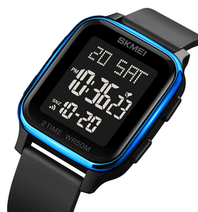 Montre numérique de sport carrée pour homme <span class=keywords><strong>Skmei</strong></span> <span class=keywords><strong>1858</strong></span>, résistante à l'eau, avec luminescence et alarme, design tendance - Product Image 2