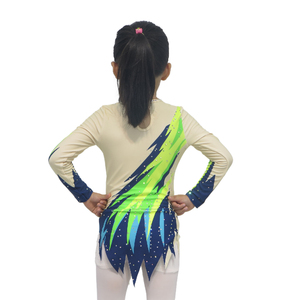 <span class=keywords><strong>Traje</strong></span> de manga larga con estampado de plumas coloridas leotardo de <span class=keywords><strong>Gimnasia</strong></span> <span class=keywords><strong>Rítmica</strong></span> personalizado para niños - Product Image 5