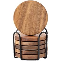 QUWEIBAO Usine En Gros Fourniture Style Américain Durable Tasse Bois Dessous De Verre Carré Noyer Bambou Bois MDF En Bois pour Utilisation De Table